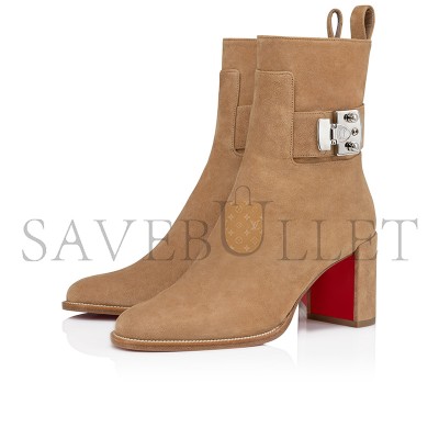 CHRISTIAN LOUBOUTIN BOOTY LOCK 70 MM LOW BOOTS-VEAU VELOURS-LIONNE-WOMEN 1250326F486