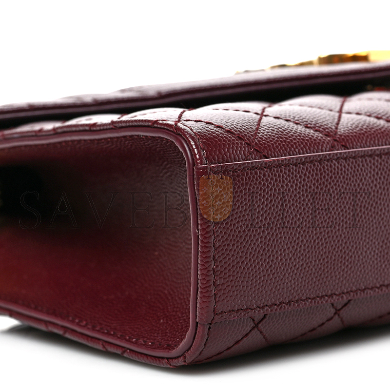 YSL ENVELOPE MEDIUM IN QUILTED GRAIN DE POUDRE EMBOSSED LEATHER 600185BOW916475 (24*17.5*6cm)