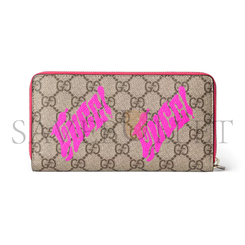 GUCCI BI-COLOR ZIP AROUND WALLET WITH PRINT ‎‎835324FAEQX9774 (19*10.5*2.5cm)