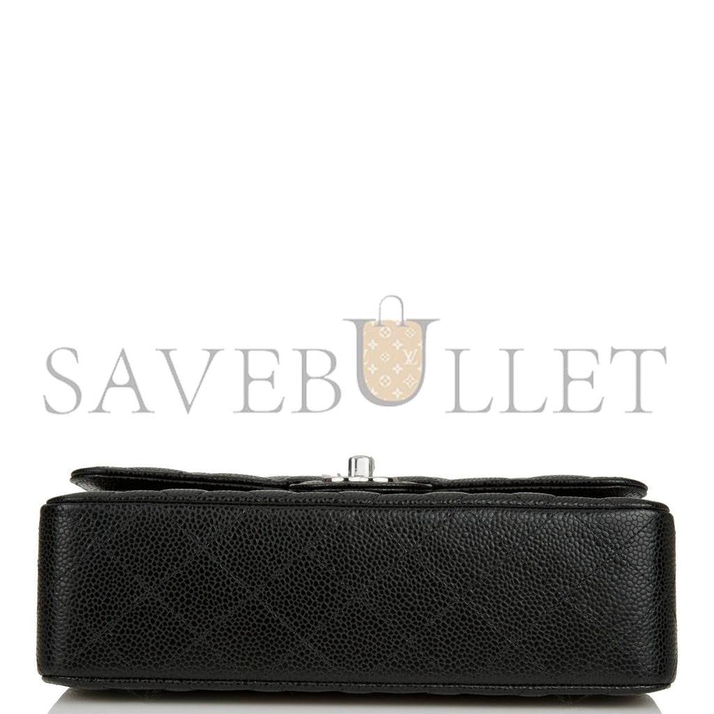CHANEL SMALL CLASSIC DOUBLE FLAP BLACK CAVIAR SILVER HARDWARE (23*13*6cm) CHANEL SMALL CLASSIC DOUBLE FLAP BLACK CAVIAR SILVER HARDWARE (23*13*6cm)