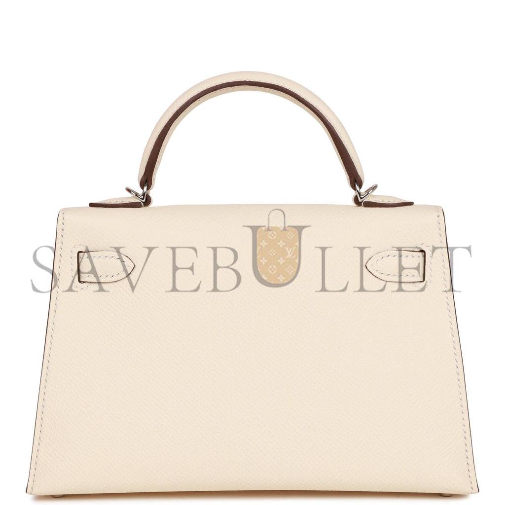 HERMES MINI KELLY SELLIER 20 NATA EPSOM PALLADIUM HARDWARE (19*12*5.5cm)