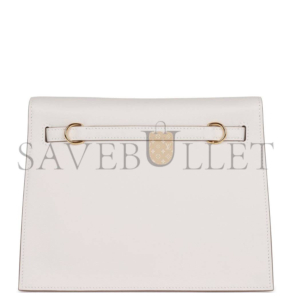 HERMES KELLY DANSE GRIS PERLE SWIFT GOLD HARDWARE (22*16*7cm)