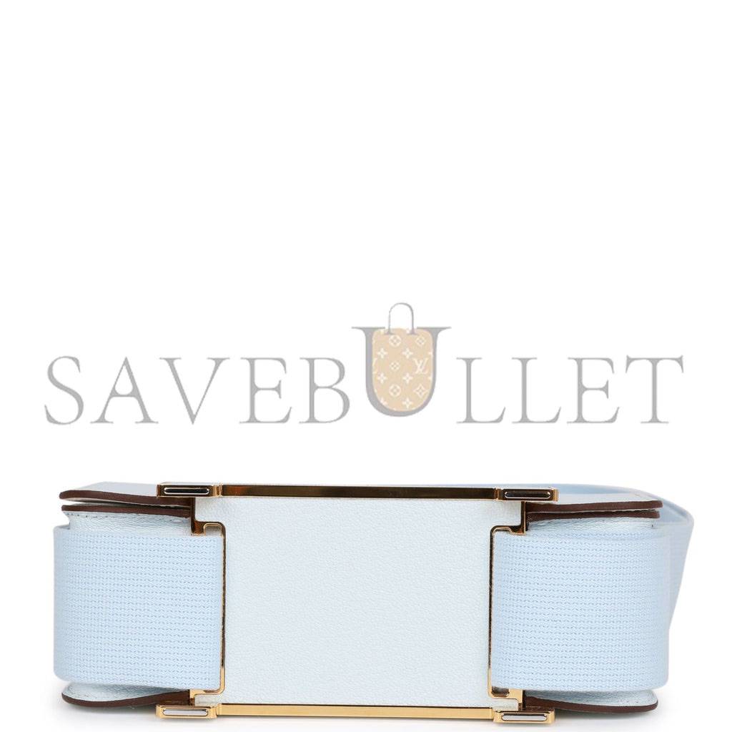 HERMES GETA BLEU BRUME VERSO CHEVRE GOLD HARDWARE (20.3*14*6.4cm)