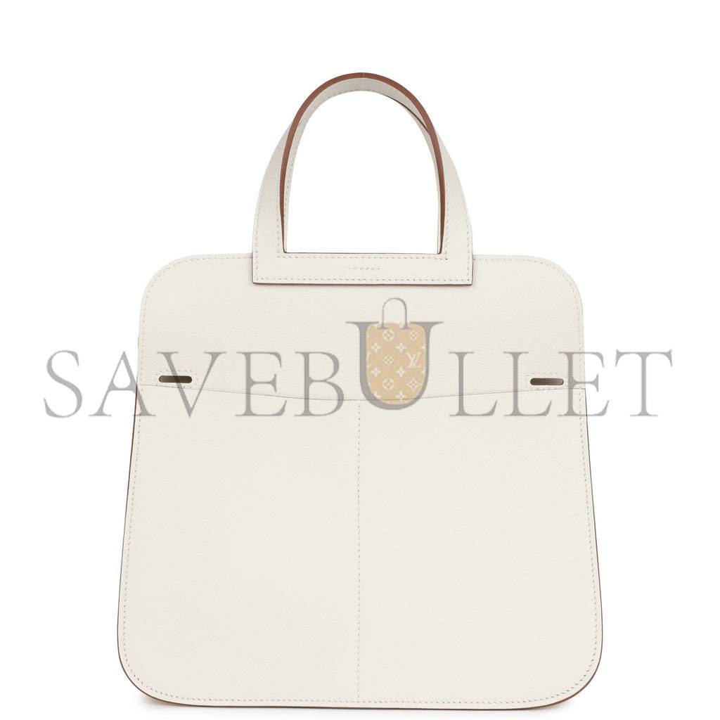 HERMES HALZAN 25 WHITE EVERCOLOR GOLD HARDWARE (25cm)