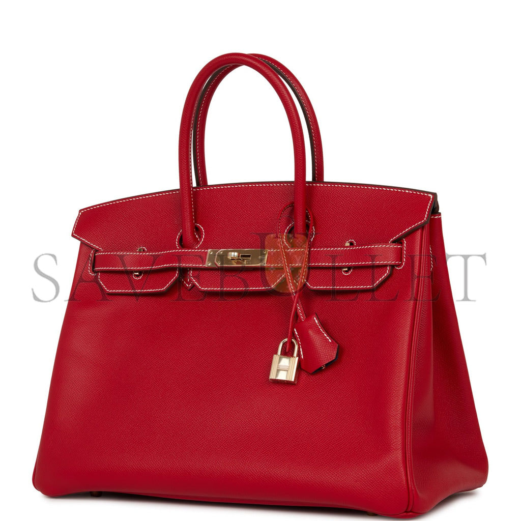 HERMES BIRKIN 35 ROUGE CASAQUE CANDY EPSOM PERMABRASS HARDWARE (35cm)