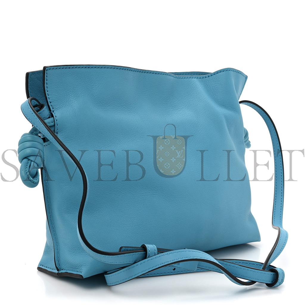 LOEWE CALFSKIN MINI FLAMENCO KNOT BAG CYAN (22*18*7cm)