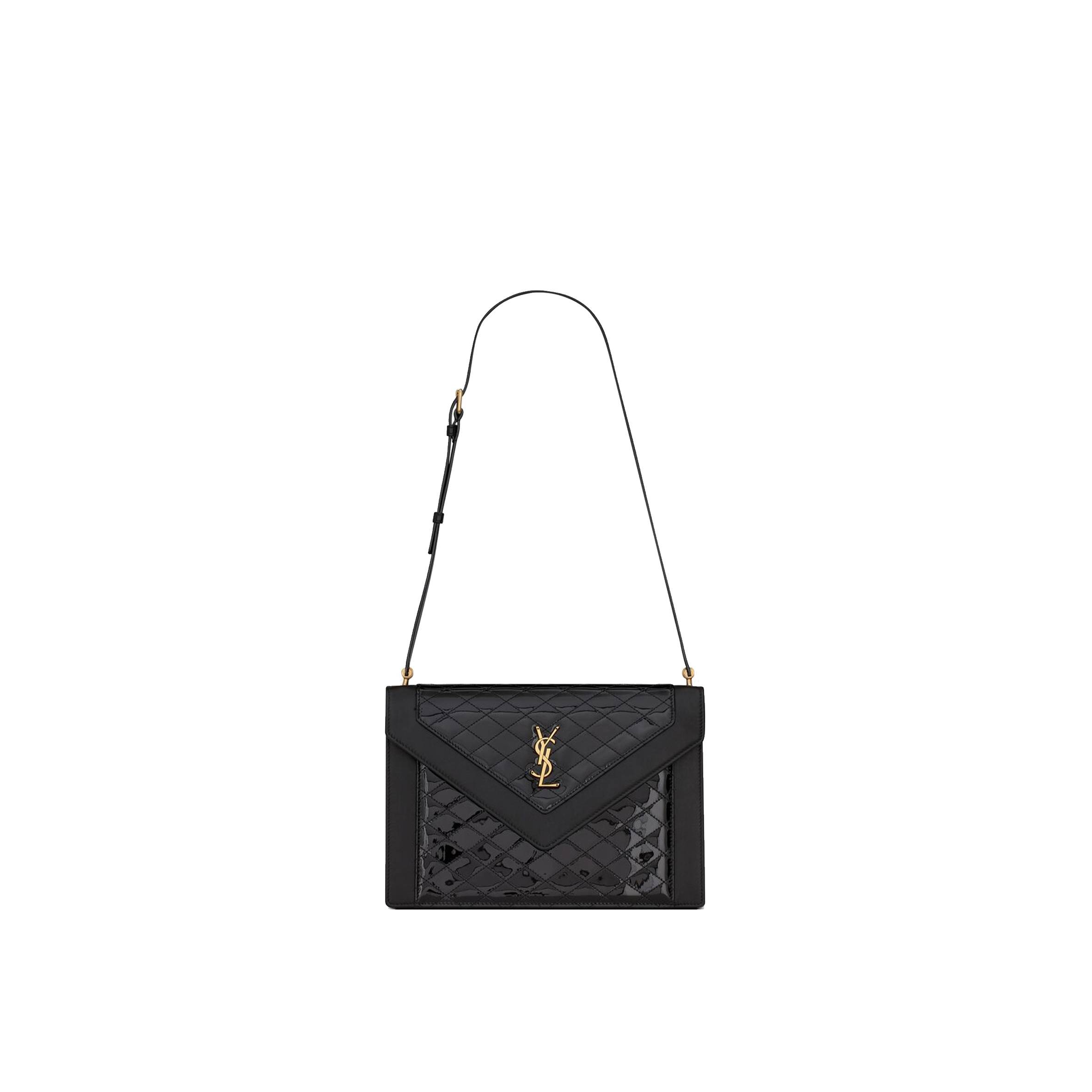 YSL GABY SATCHEL IN QUILTED LACQUERED LEATHER AND SMOOTH LEATHER 695503BMII71000 (26*18*5cm)