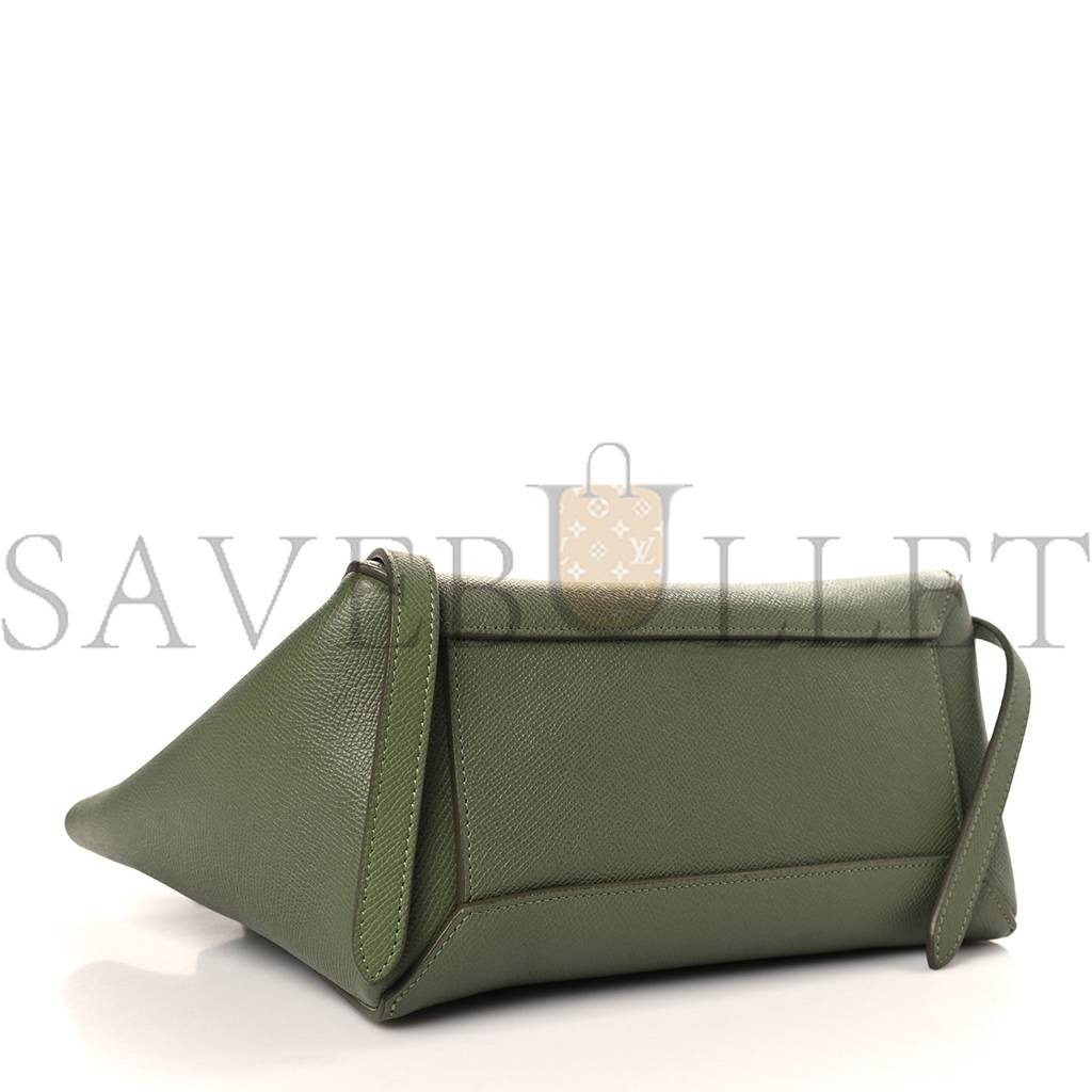 CELINE GRAINED CALFSKIN MICRO BELT BAG ARMY GREEN (23*22*13cm) CELINE GRAINED CALFSKIN MICRO BELT BAG ARMY GREEN (23*22*13cm)