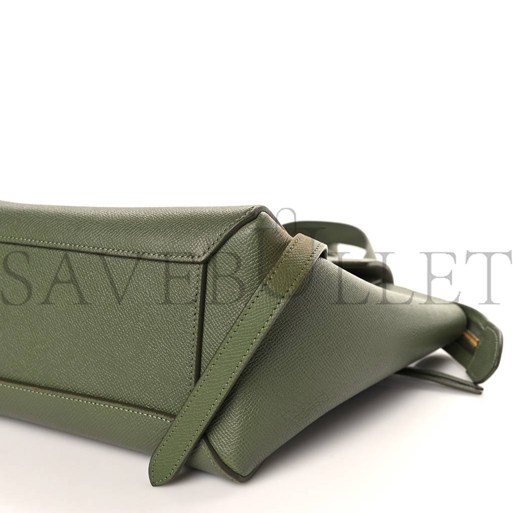 CELINE GRAINED CALFSKIN MICRO BELT BAG ARMY GREEN (23*22*13cm) CELINE GRAINED CALFSKIN MICRO BELT BAG ARMY GREEN (23*22*13cm)