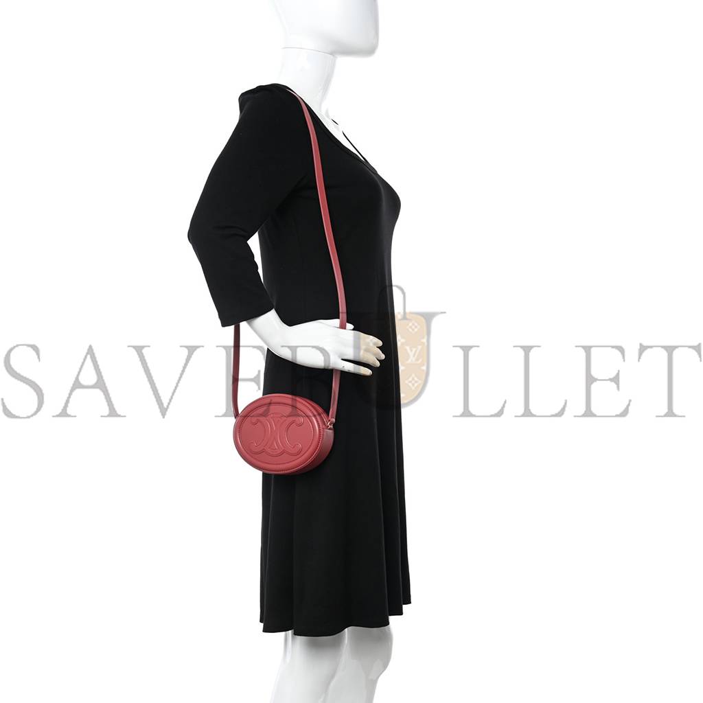 CELINE SMOOTH CALFSKIN CUIR TRIOMPHE OVAL PURSE CROSSBODY LIPSTICK (16*12*8cm) CELINE SMOOTH CALFSKIN CUIR TRIOMPHE OVAL PURSE CROSSBODY LIPSTICK (16*12*8cm)