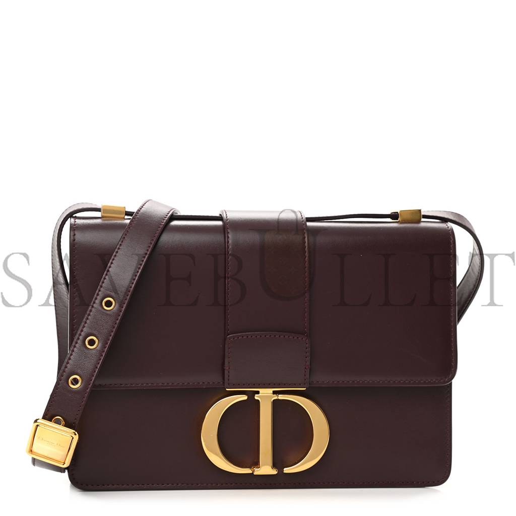 DIOR SMOOTH CALFSKIN 30 MONTAIGNE FLAP BAG BURGUNDY (23*17*5.1cm)